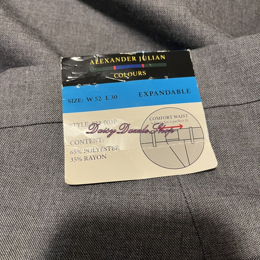Colours By Alexander Julian Mens Trousers Grey 52 x 30 Office NWT 💼 - Picture 11 of 13
